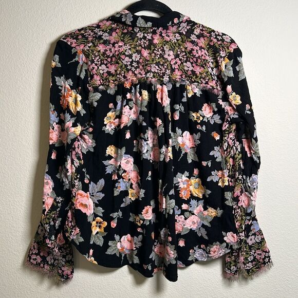 Free People Hold On To Me Floral Print Blouse - Picture 6 of 8